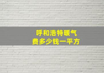 呼和浩特暖气费多少钱一平方