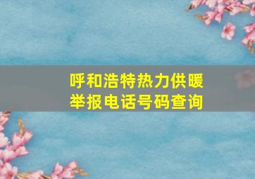 呼和浩特热力供暖举报电话号码查询