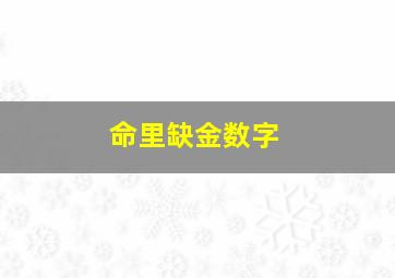 命里缺金数字