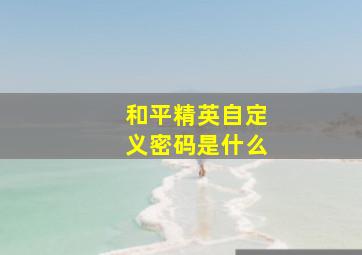 和平精英自定义密码是什么