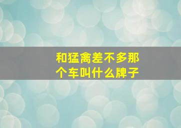 和猛禽差不多那个车叫什么牌子