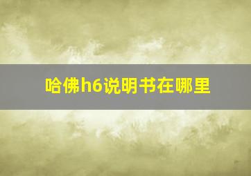 哈佛h6说明书在哪里