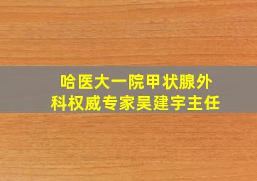 哈医大一院甲状腺外科权威专家吴建宇主任