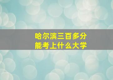 哈尔滨三百多分能考上什么大学