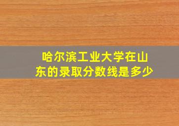 哈尔滨工业大学在山东的录取分数线是多少