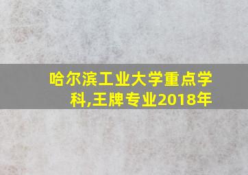 哈尔滨工业大学重点学科,王牌专业2018年