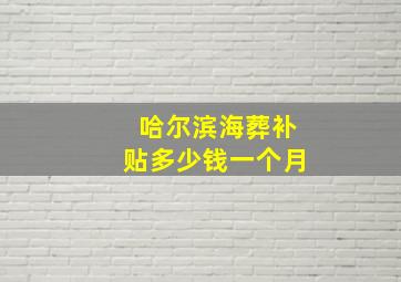 哈尔滨海葬补贴多少钱一个月