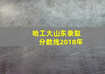 哈工大山东录取分数线2018年