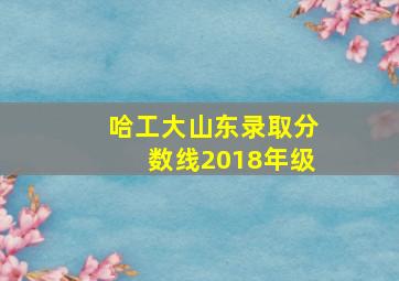 哈工大山东录取分数线2018年级