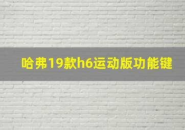 哈弗19款h6运动版功能键