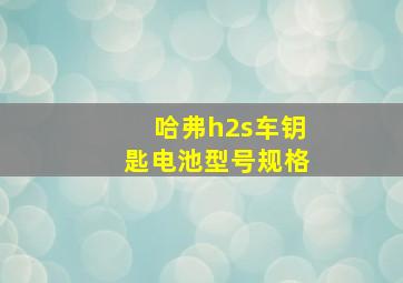 哈弗h2s车钥匙电池型号规格