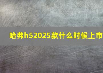 哈弗h52025款什么时候上市