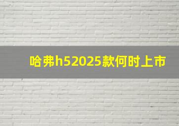 哈弗h52025款何时上市