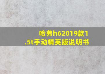 哈弗h62019款1.5t手动精英版说明书