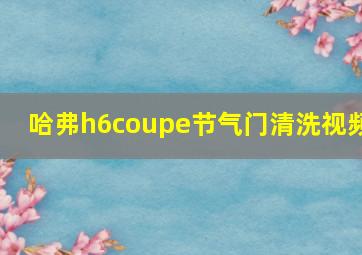 哈弗h6coupe节气门清洗视频