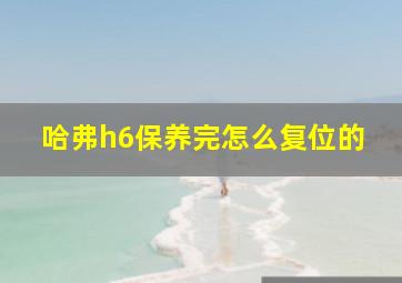 哈弗h6保养完怎么复位的