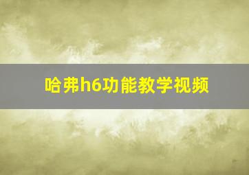 哈弗h6功能教学视频