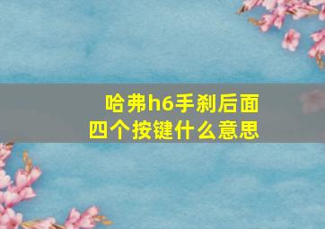 哈弗h6手刹后面四个按键什么意思