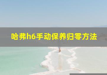 哈弗h6手动保养归零方法