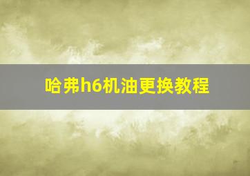 哈弗h6机油更换教程