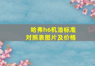 哈弗h6机油标准对照表图片及价格