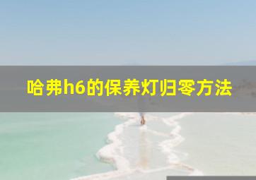 哈弗h6的保养灯归零方法