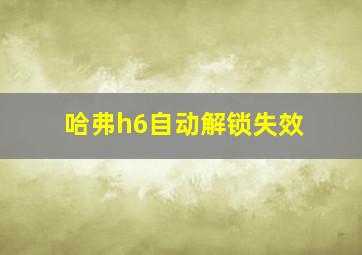 哈弗h6自动解锁失效