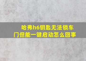 哈弗h6钥匙无法锁车门但能一键启动怎么回事