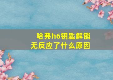 哈弗h6钥匙解锁无反应了什么原因