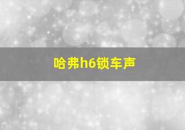 哈弗h6锁车声