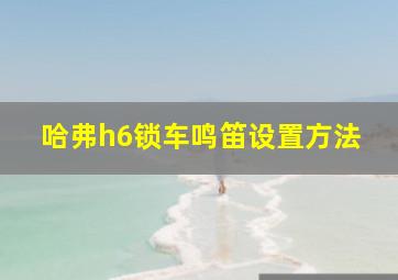 哈弗h6锁车鸣笛设置方法