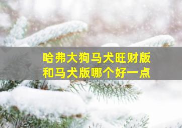 哈弗大狗马犬旺财版和马犬版哪个好一点