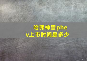 哈弗神兽phev上市时间是多少