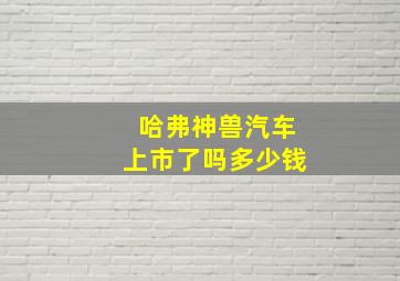 哈弗神兽汽车上市了吗多少钱