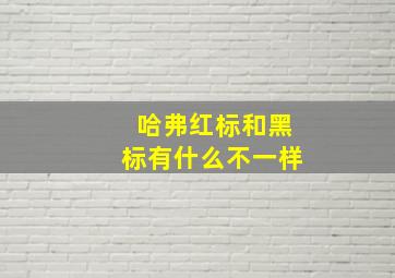 哈弗红标和黑标有什么不一样