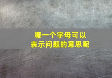 哪一个字母可以表示问题的意思呢