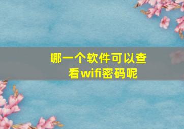 哪一个软件可以查看wifi密码呢