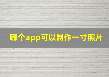 哪个app可以制作一寸照片