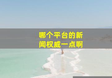 哪个平台的新闻权威一点啊