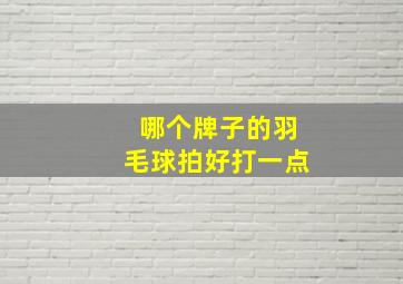 哪个牌子的羽毛球拍好打一点