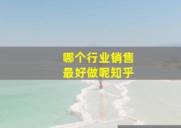 哪个行业销售最好做呢知乎