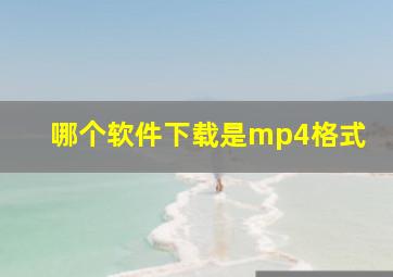 哪个软件下载是mp4格式