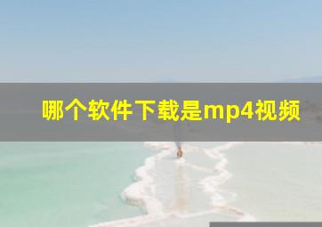 哪个软件下载是mp4视频