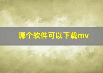 哪个软件可以下载mv