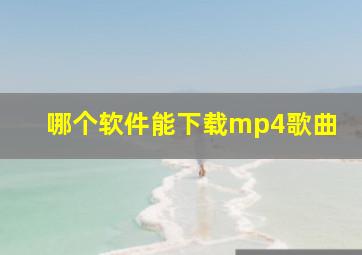 哪个软件能下载mp4歌曲