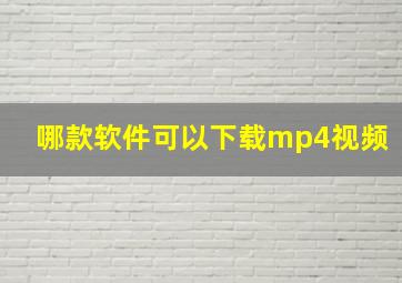 哪款软件可以下载mp4视频