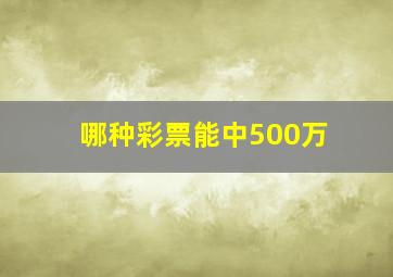 哪种彩票能中500万