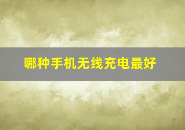 哪种手机无线充电最好