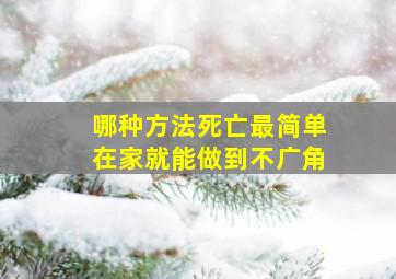 哪种方法死亡最简单在家就能做到不广角