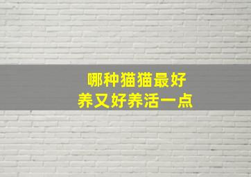 哪种猫猫最好养又好养活一点